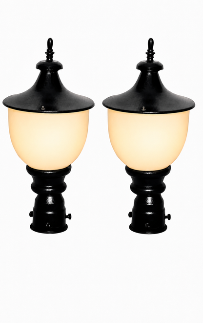 PLW Classic Gate Pillar Lamp| Model: Samrat Sm  Outdoor Decorative Garden Light | Weather Resistant | Bulb Not Included-  Pack of 2