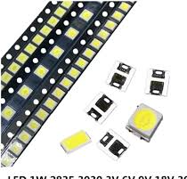SMD LED2835 1W 9v, 1W 6v and 0.5W 3v, 100 pcs of Each category  (total 300pcs) High Super Bright 6500K (Cool White) for Repair LED Bulb, LED/LCD TV Backlight, Street Light, Flood Light (Pack of 3)